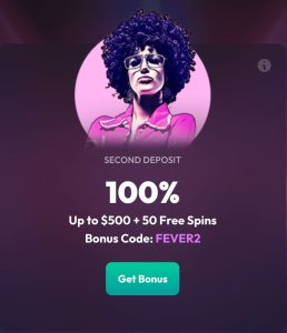 Spin Fever second deposit bonus