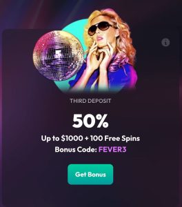 SpinFever Casino second deposit bonus