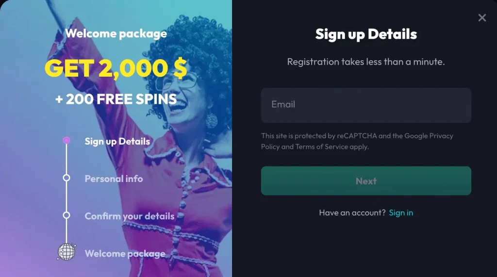 Spin Fever Casino login form